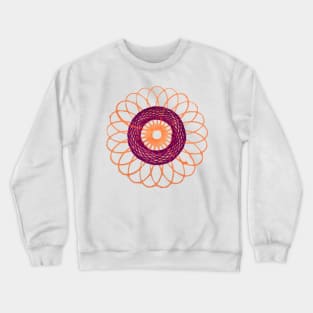 Spirograph Vibrant--Orange Flower Pattern Crewneck Sweatshirt